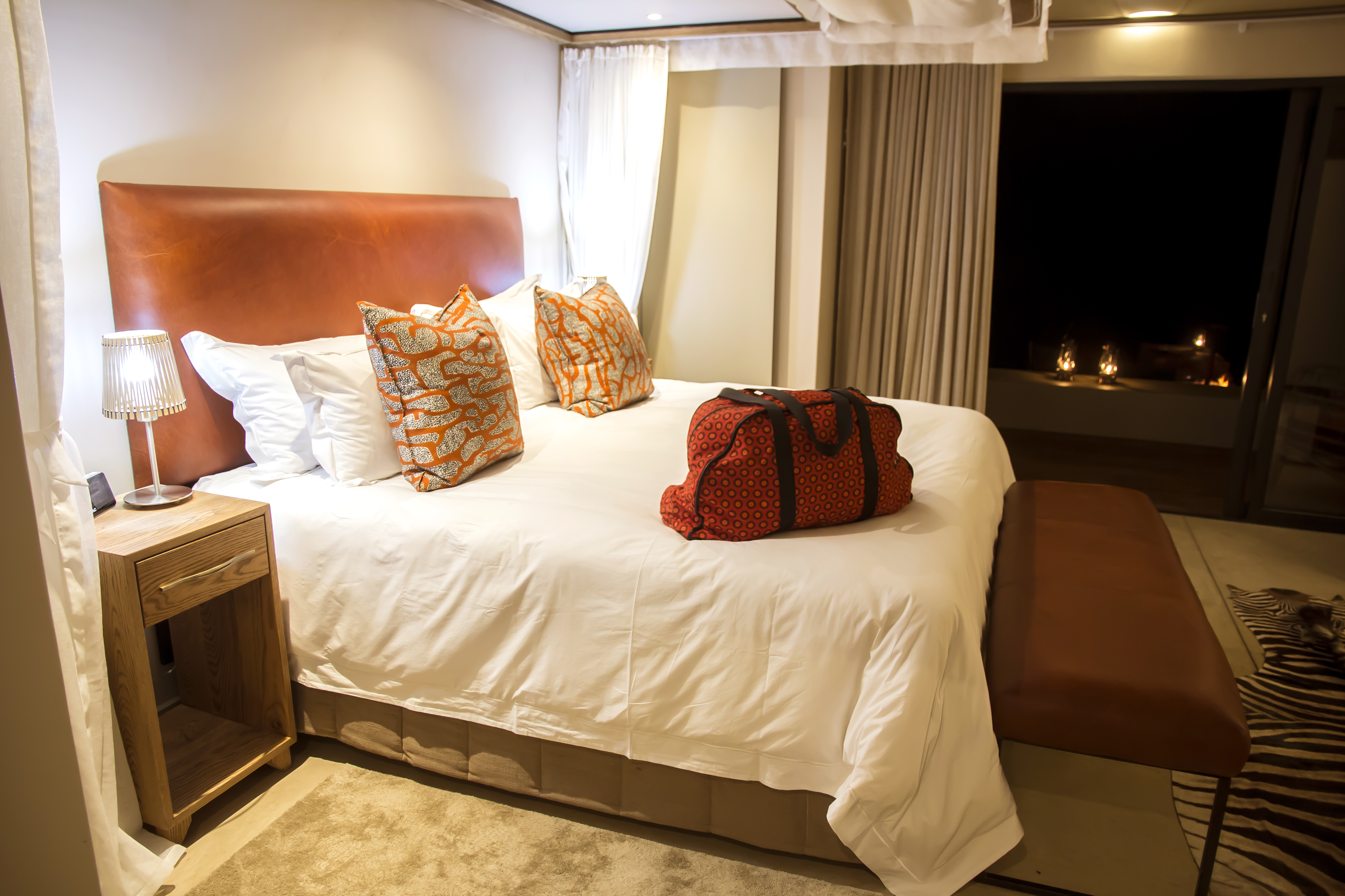 Main bedroom facilities of Jacana River Lodge five star self catering accommodation